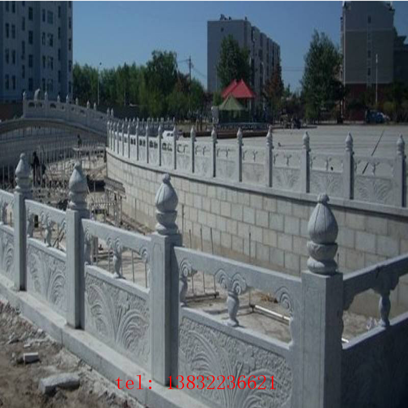 花岗岩栏杆栏板汉白玉拱桥草白玉栏杆制作供应商