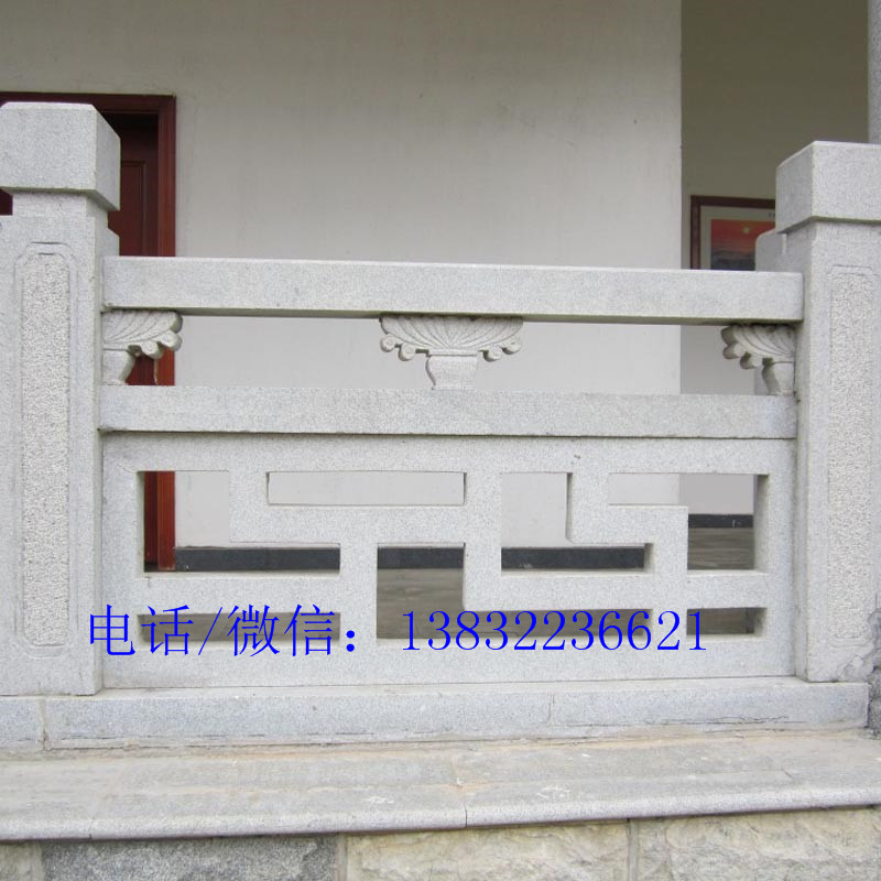 阳台石雕草白玉防护栏杆厂家图片